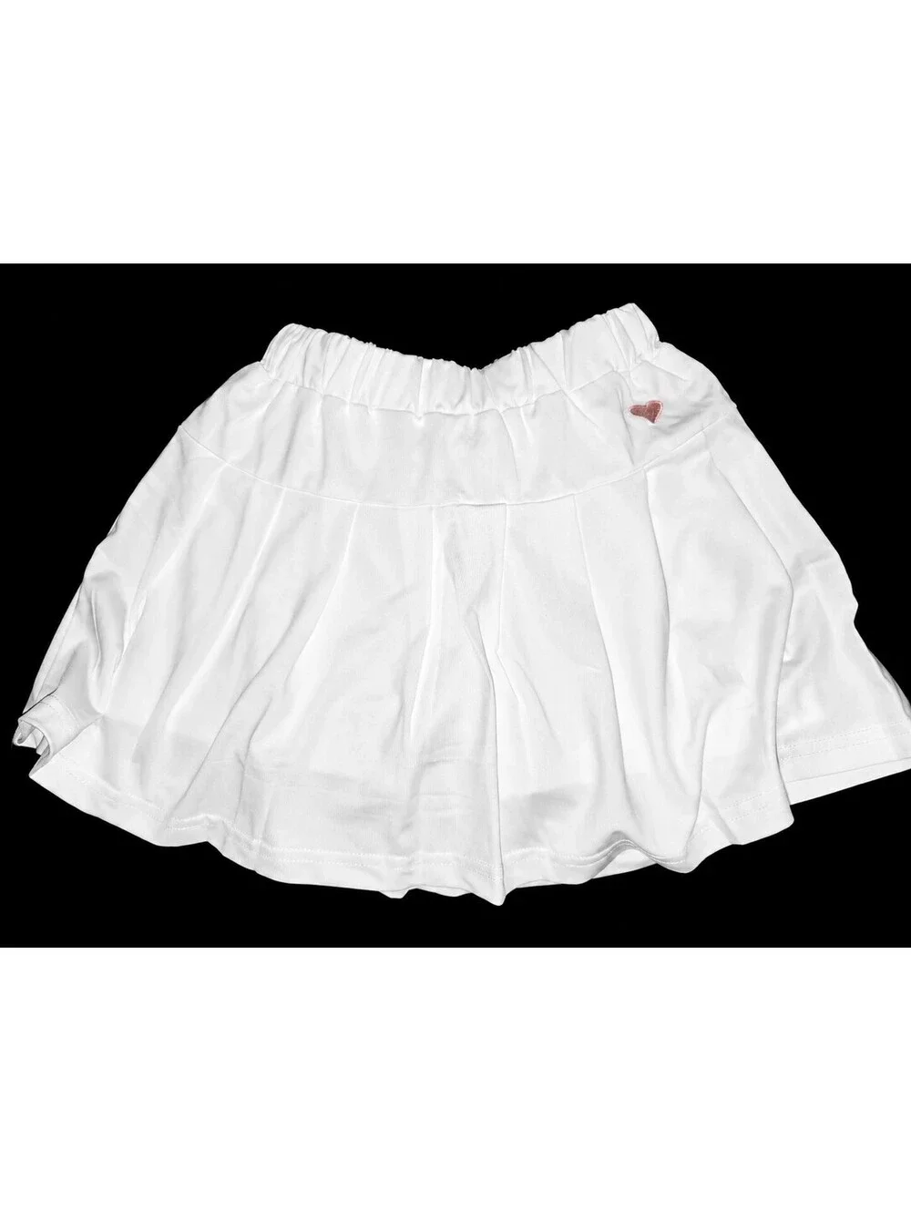 Set of 2 Pleated Skorts in Black and White with Heart Detail Size 120